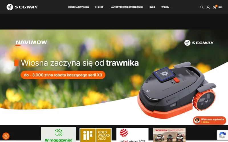 Strona główna Segway Kosiarki na ekranie laptopa