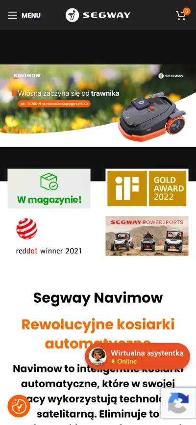 Wersja mobilna strony Segway Kosiarki