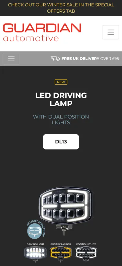 Mobile version of the Guardian Automotive website