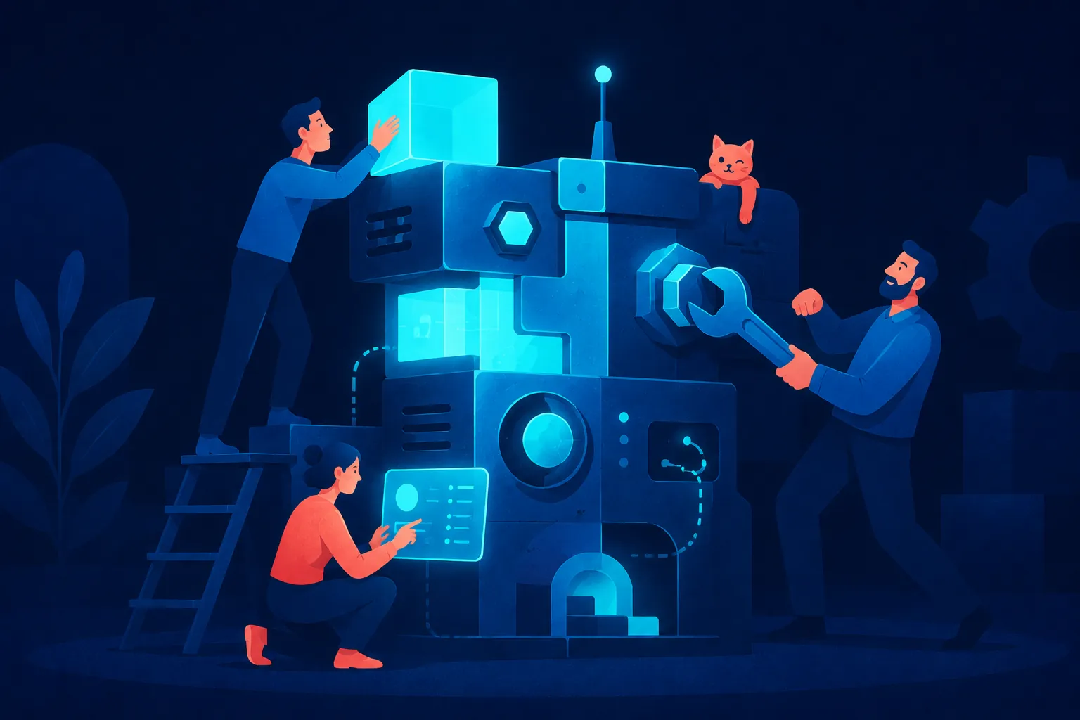 Illustration: the team building a product together